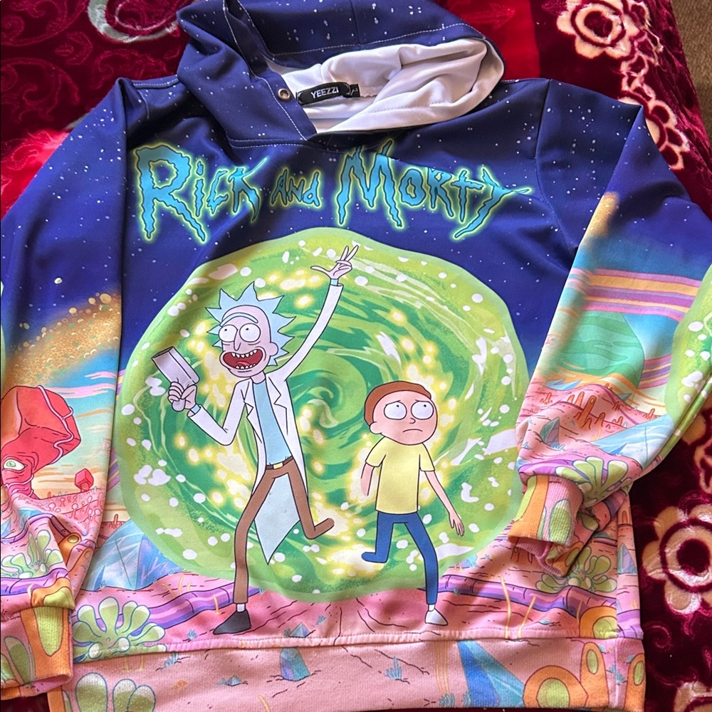 Rick and Morty Hoodie - Multicolor Cosmic Portal Design 2017 YEEZZI, Used